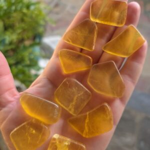 Yellow Fluorite Gemstone Flatstone