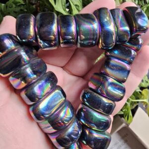 Magnetic Aura Hematite Gemstone Tumble