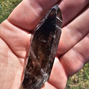 Dark Lumerian Smoky Quartz Gemstone Point