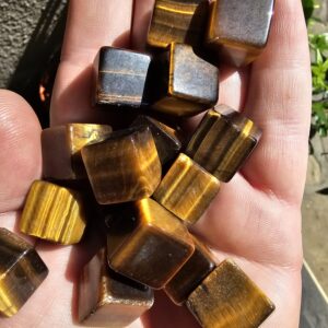 Tigers Eye Gemstone Cube