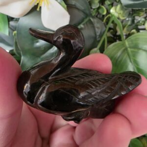 Basalt Gemstone Duck Ornament