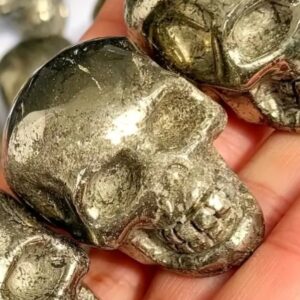 Pyrite Gemstone Skull