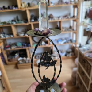 Clear Quartz Gemstone On Stand