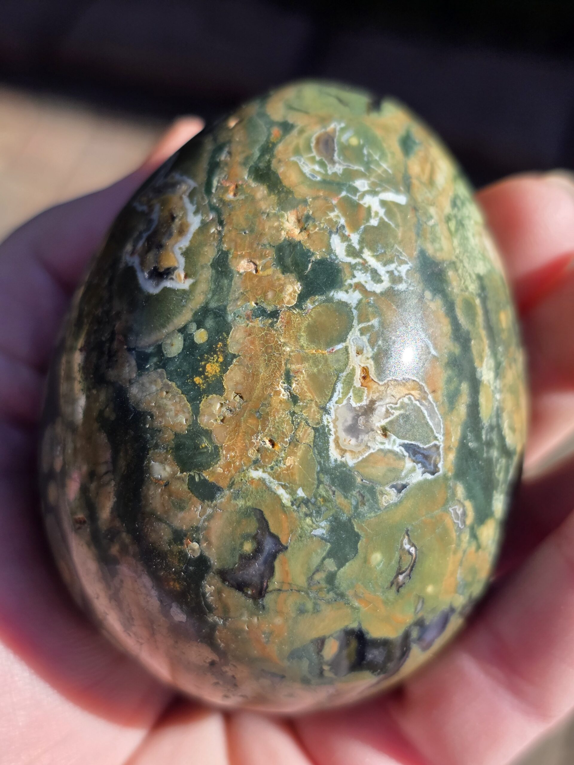 Rainforest Rhyolite Gemstone Egg